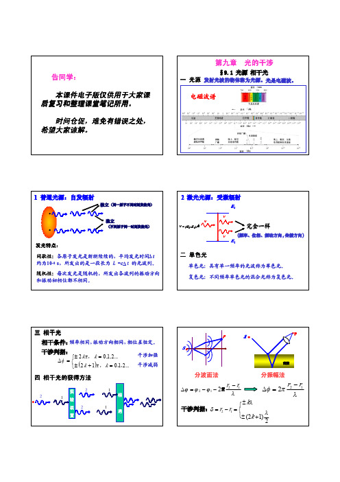 大学物理光学课件 (PDF格式)