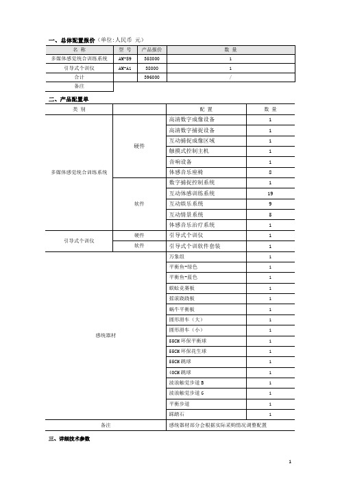 动漫高端技术产品生活化项目产品配置及参数