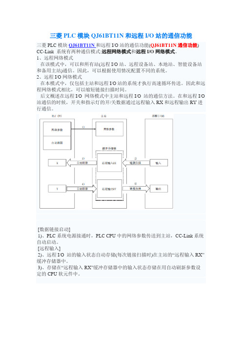 三菱PLC模块QJ61BT11N和远程IO站的通信功能