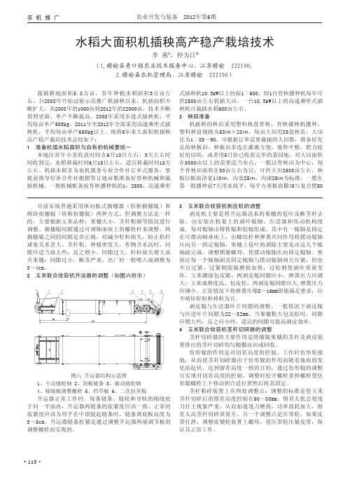 水稻大面积机插秧高产稳产栽培技术