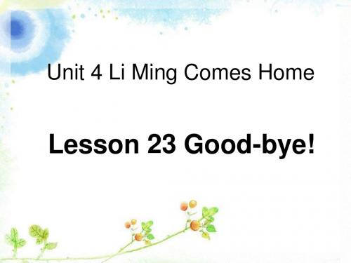 听课!!!冀教英语六下Unit-4-Li-Ming-Comes-Home-Lesson-23-Good-bye!-课件1