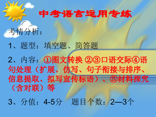 初中语文专题复习图文转换语言运用精品课件(45张)