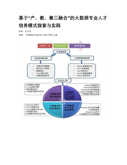 基于“产、教、赛三融合”的大数据专业人才培养模式探索与实践