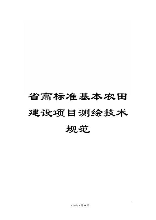 省高标准基本农田建设项目测绘技术规范