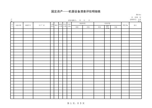 固定资产评估明细表