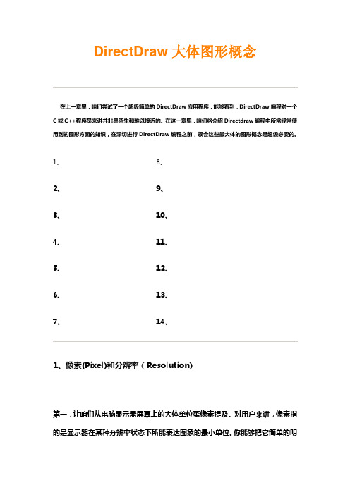 DirectX教程之DirectDraw大体图形概念