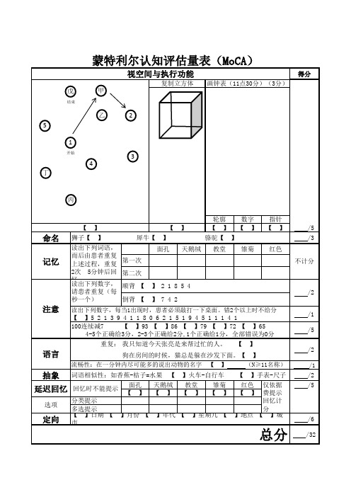 蒙特利尔认知评估量表