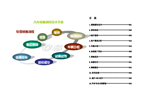 汽车销售顾问话术手册