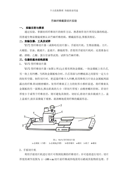 苎麻纤维截面切片实验