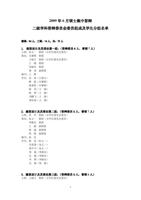 2007年硕士集中答辩 0509 清华大学建筑学院