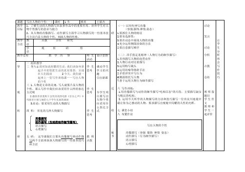 《写出人物的个性》教案