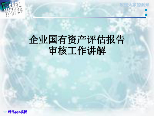 企业国有资产评估报告审核工作讲解