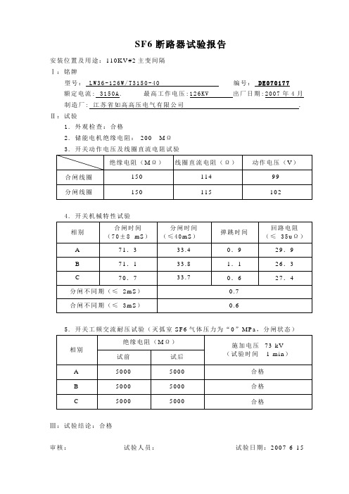 110kVSF6断路器