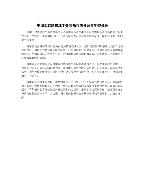 中国工程热物理学会传热传质分会青年委员会