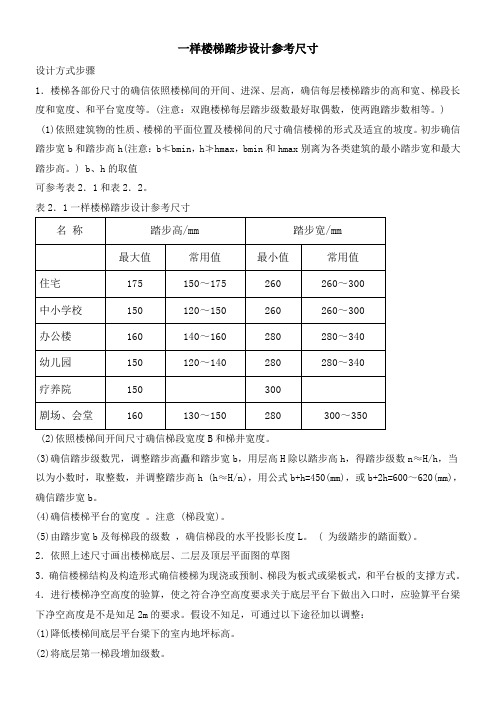 一样楼梯踏步设计尺寸参考