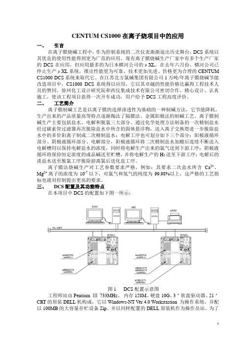 CENTUMCS1000在离子烧项目中的应用讲解