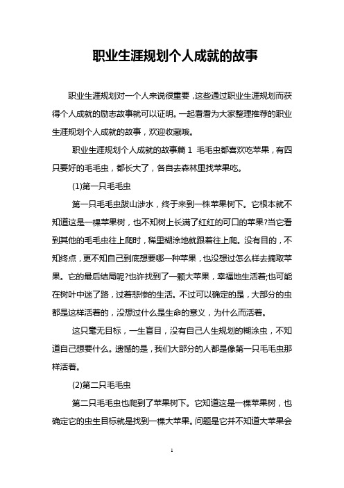 职业生涯规划个人成就的故事