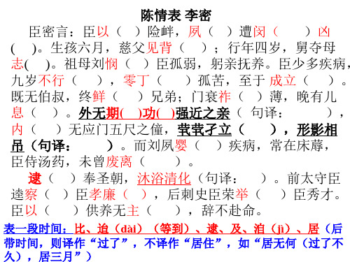 《陈情表》复习课ppt演讲教学