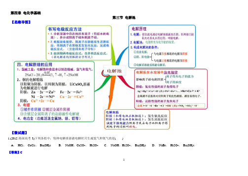 高中教材图解(思维导图+微试题)人教版化学选修4 4-3电解池