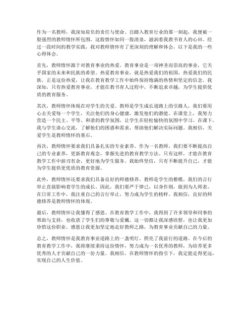 教师情怀的心得体会文案