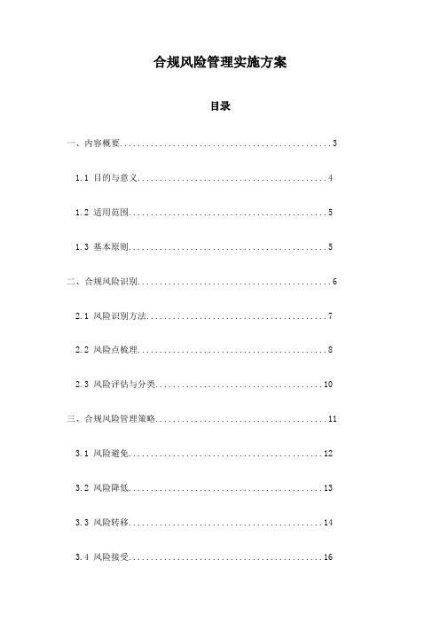 合规风险管理实施方案