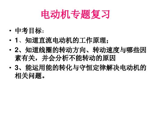 浙教版初中科学九年级上册电动机专题