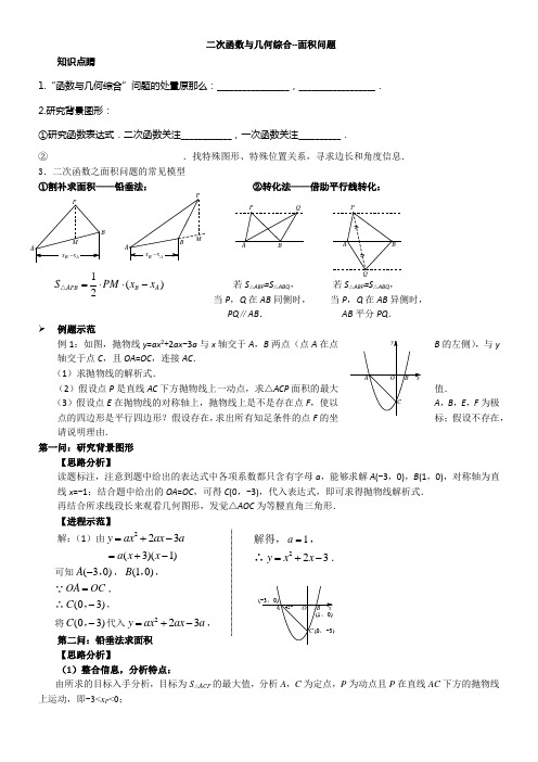 二次函数与几何综合面积问题(供参考)