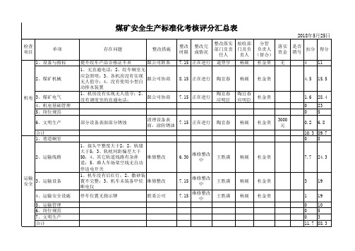每月质量标准化评分表15
