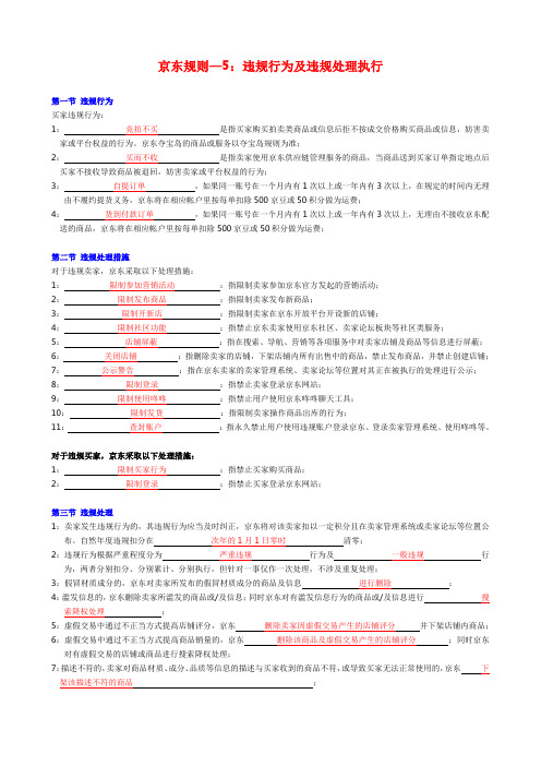 京东规则—5：违规行为及违规处理执行