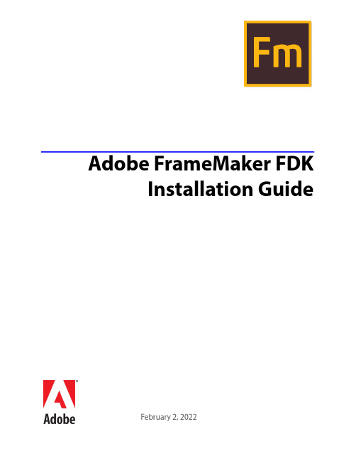 Adobe FrameMaker FDK 安装指南说明书