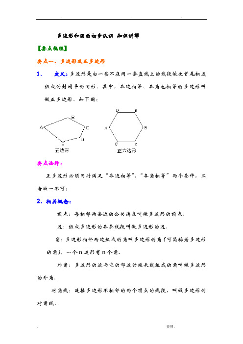 多边形和圆的初步认识知识归纳及经典例题