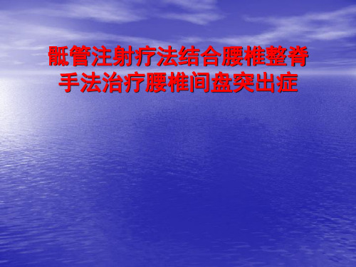 骶管注射疗法结合腰椎整脊手法治疗腰椎间盘突出症-精选文档