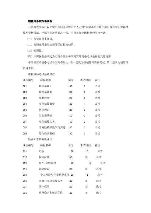 精算师考试简介