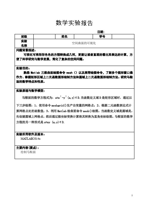 数学建模马鞍面