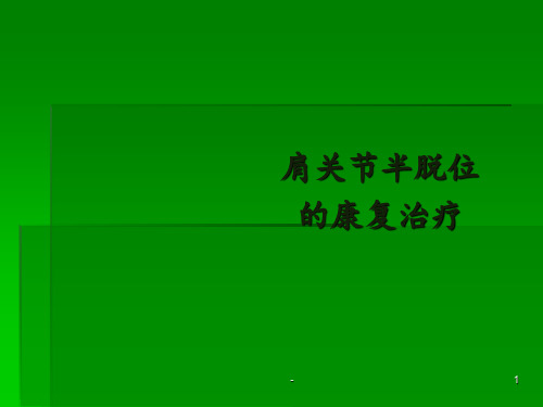 肩关节半脱位的康复治疗ppt课件