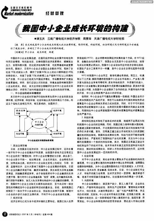 我国中小企业成长环境的构建