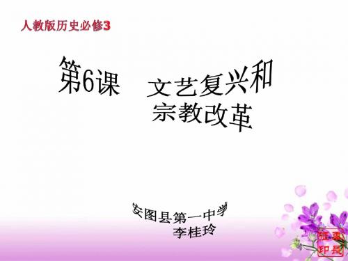 历史必修三6课--文科文艺复兴和宗教改革