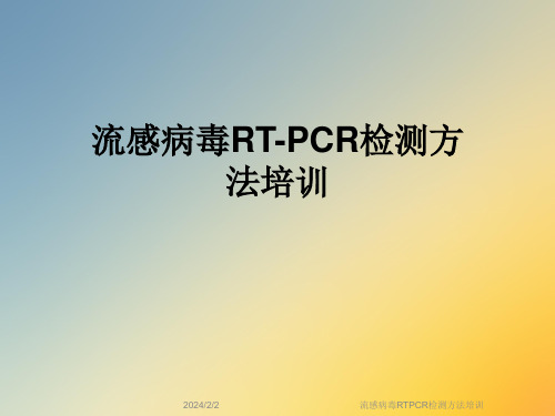 流感病毒RTPCR检测方法培训