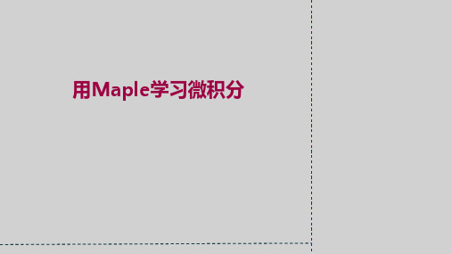 用Maple学习微积分2