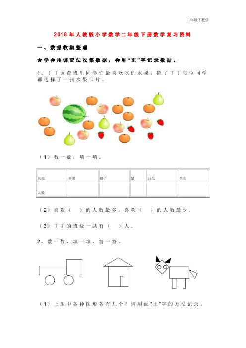 人教版2年级下数学复习资料