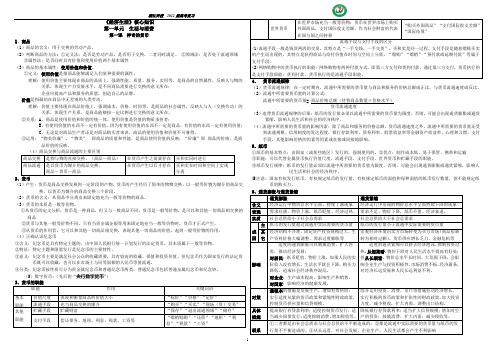 《经济生活》第一课2022届一轮复习讲义背诵