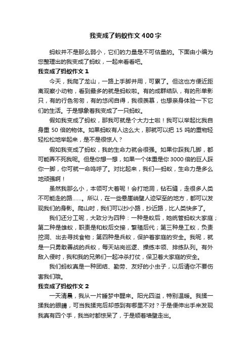 我变成了蚂蚁作文400字