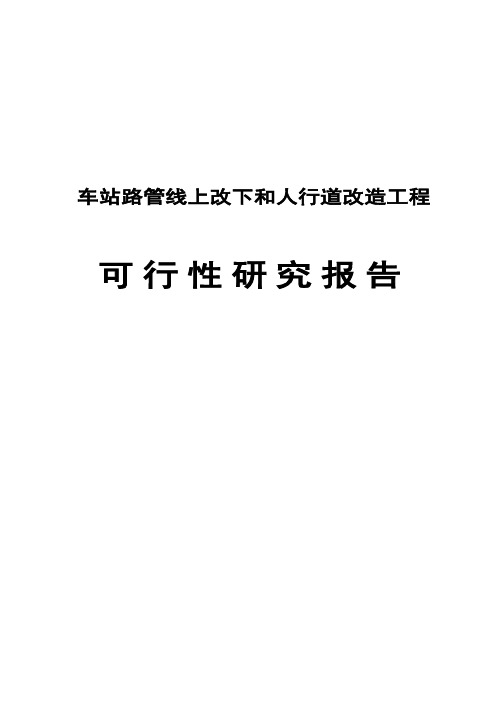 人行道及管线改造工程可行性研究报告