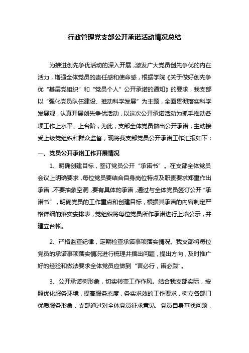 党员公开承诺活动总结