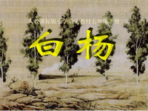 新课标人教版小学五年级语文下册:3 白杨 2PPT、优质教学课件
