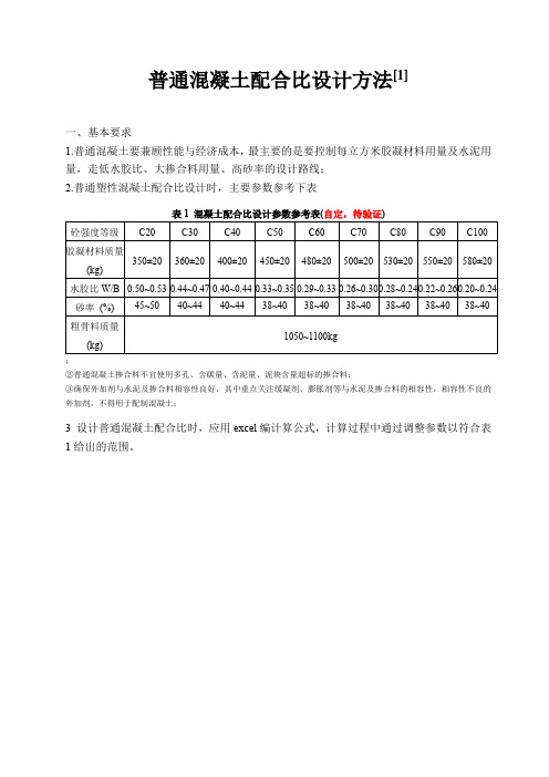 普通混凝土配合比设计方法及例题