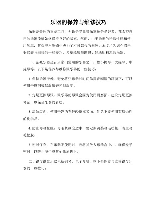 乐器的保养与维修技巧