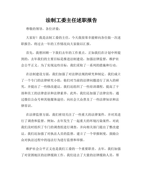 法制工委主任述职报告