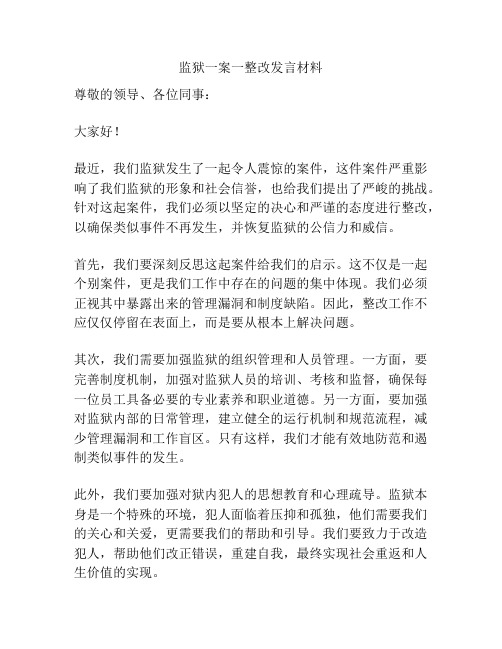 监狱一案一整改发言材料