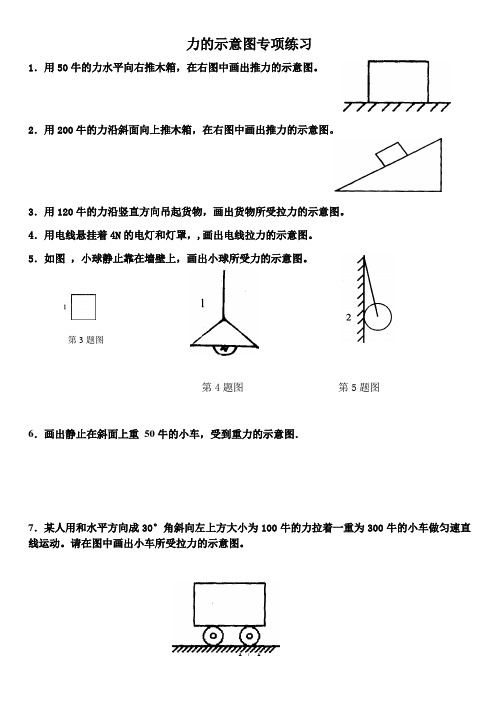 力的示意图画法练习题